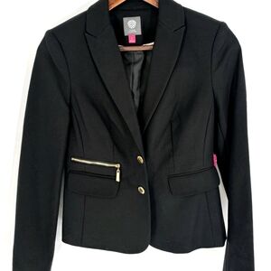 Womens Vince Camuto Black Statement Blazer, Work Professional Size 8